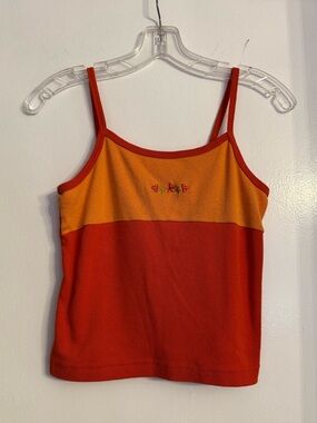 Orange and Amber Colorblock Y2K Tank Top
